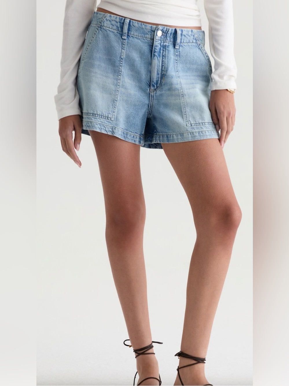 AG Analeigh High Waist Workwear Denim Shorts Blue (Wine Garden) Size 30  NWT